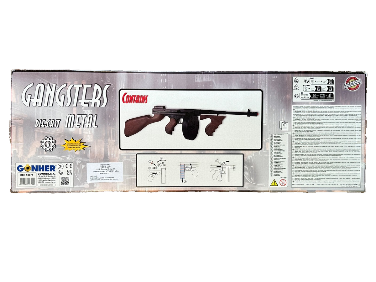 TOY GANGSTER TOMMY GUN Thompson Sub Machine WWII Army Al Capone Cap Capgun RARE