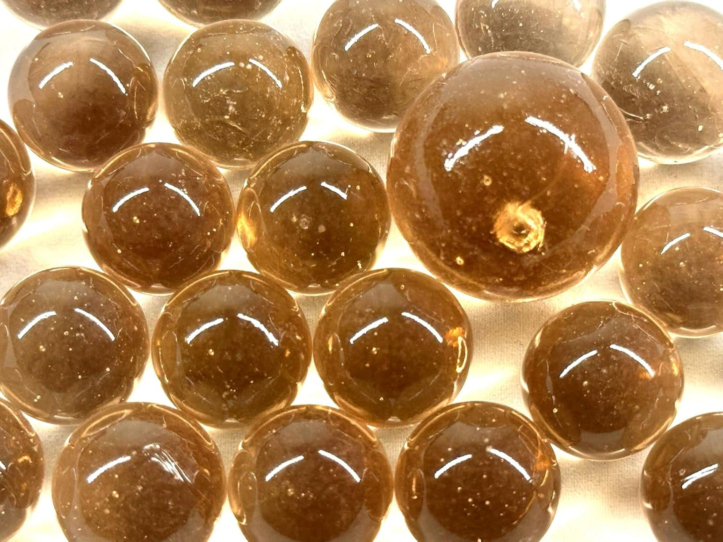 25 Glass Marbles AXOLOTL Clear Pink/Peach Game Pack Shooter Swirl