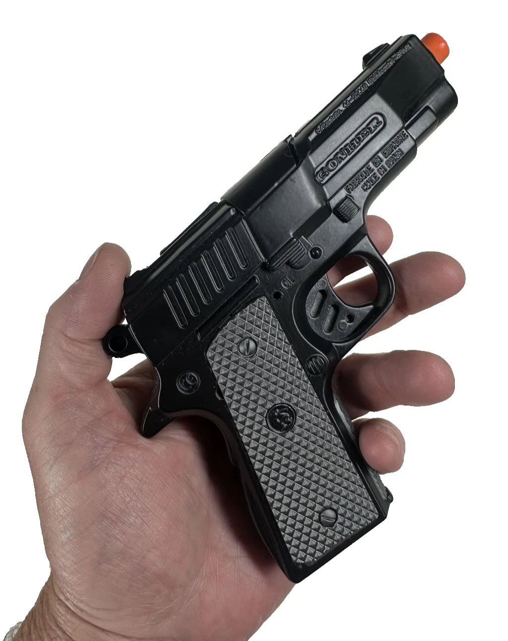 TOY Diecast BERETTA Compact 1911 Metal Ring Cap Pistol Gun Capgun Spain