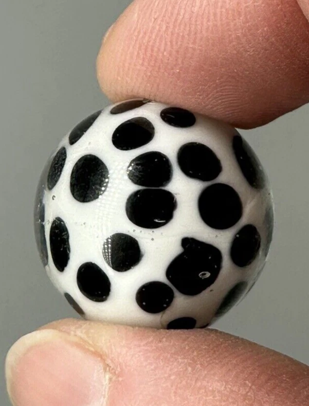 DALMATION Handmade Art Glass Collector Marble~22mm