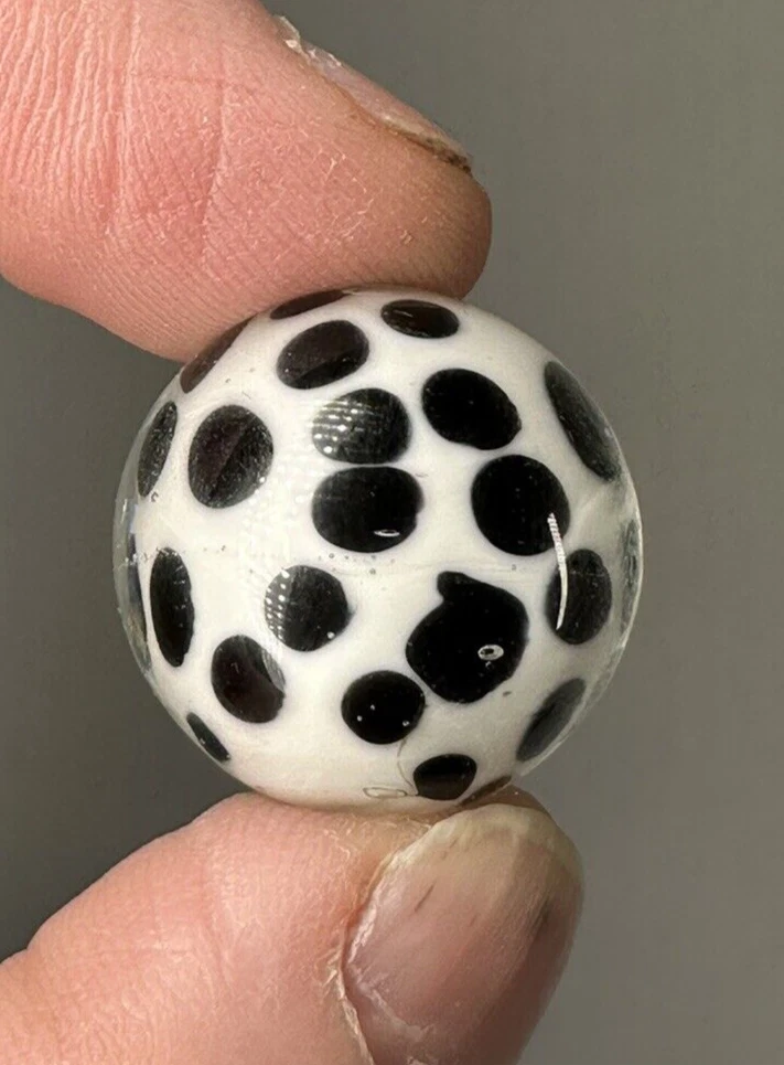 DALMATION Handmade Art Glass Collector Marble~22mm