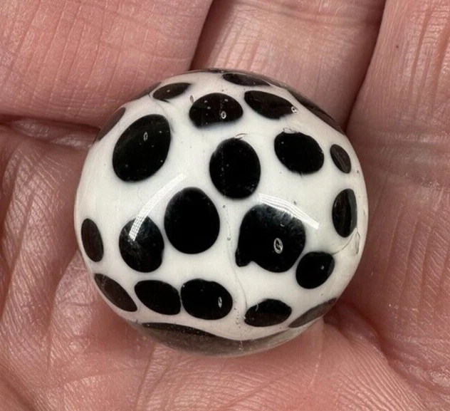 DALMATION Handmade Art Glass Collector Marble~22mm