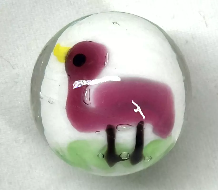 FLAMINGO Handmade Art Glass Collector Marble~22mm