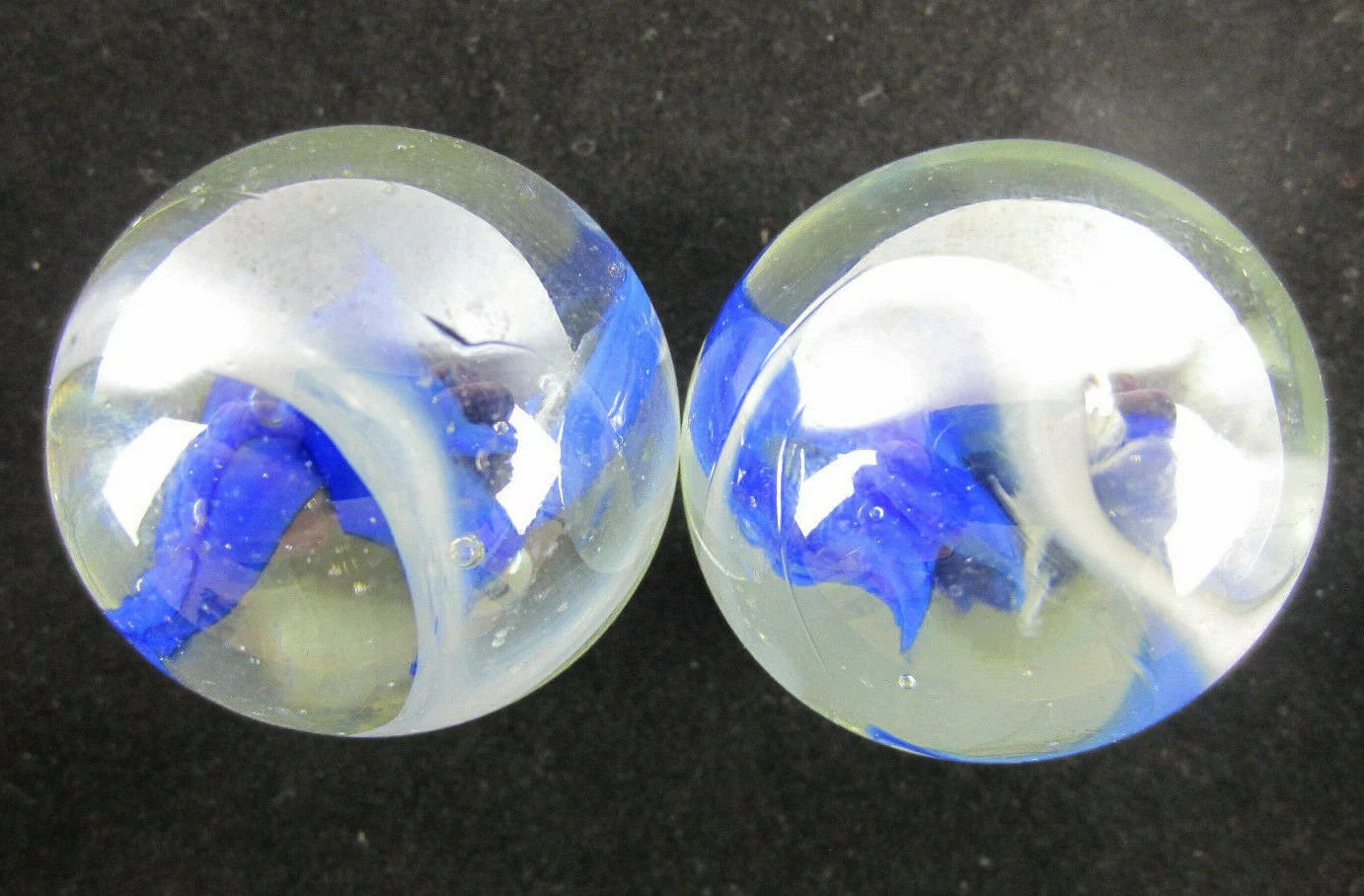 2 Boulders 35mm ARCTIC Clear Glass Marbles