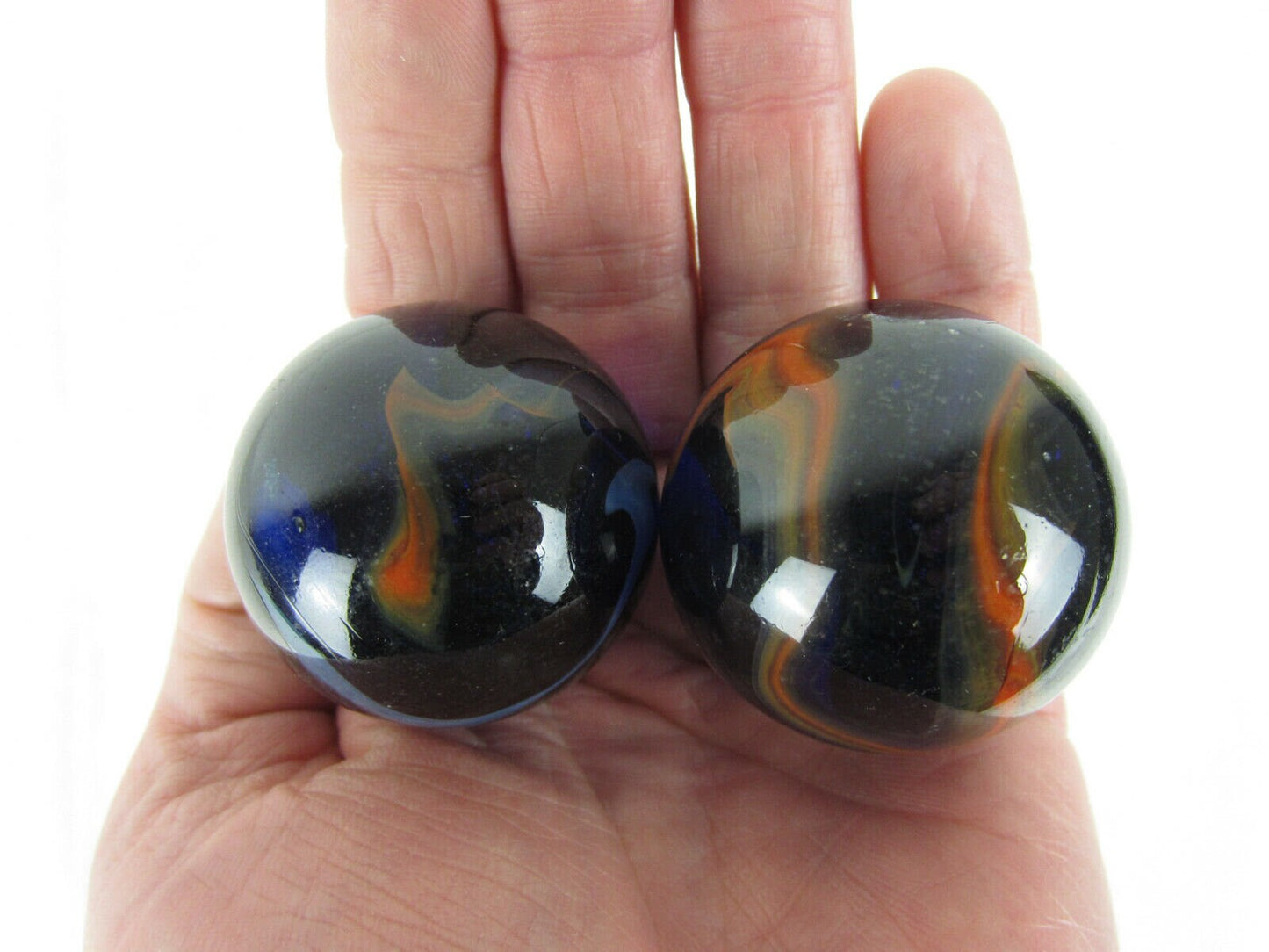 2 MAMMOTH 42mm DRAGONFLY Glass Marbles