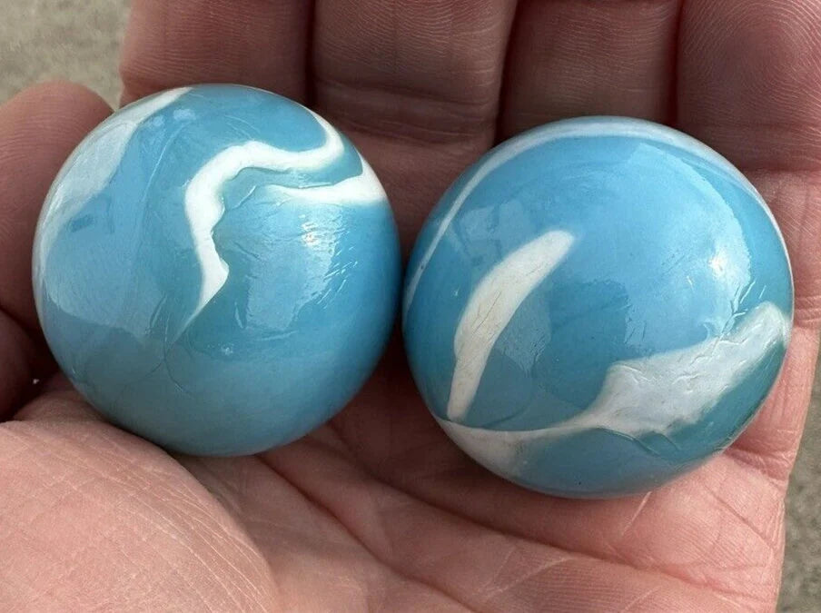2 BOULDERS 35mm NEPTUNE Glass Marbles