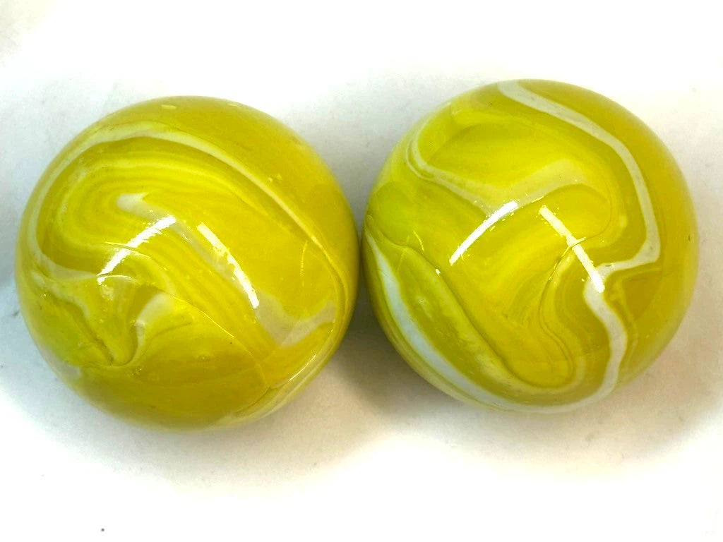 2 MAMMOTH 42mm LEMON SORBET Glass Marbles