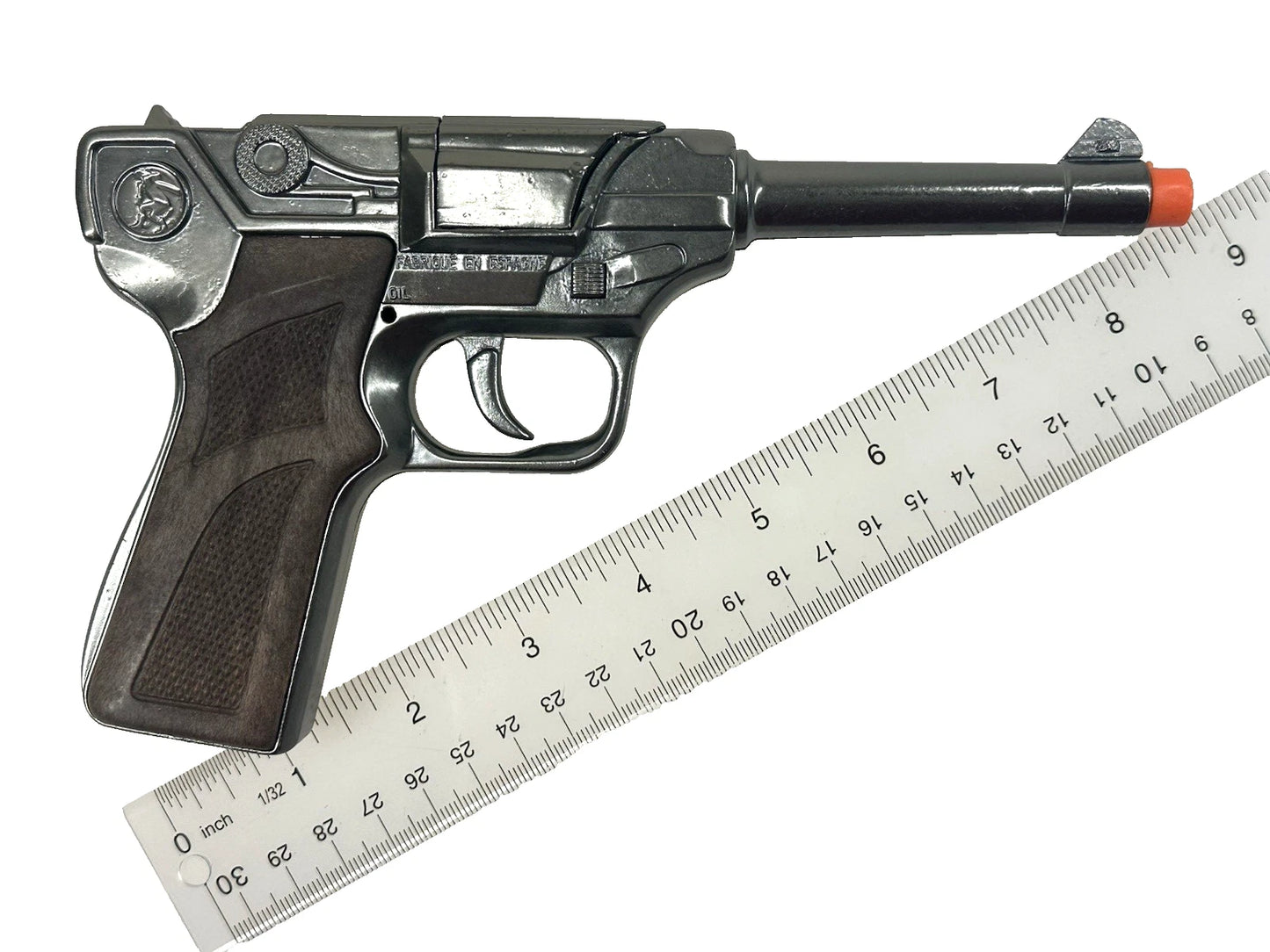 TOY German LUGER 9mm WWII Diecast Metal Ring Cap Pistol Gun CAPGUN Spain