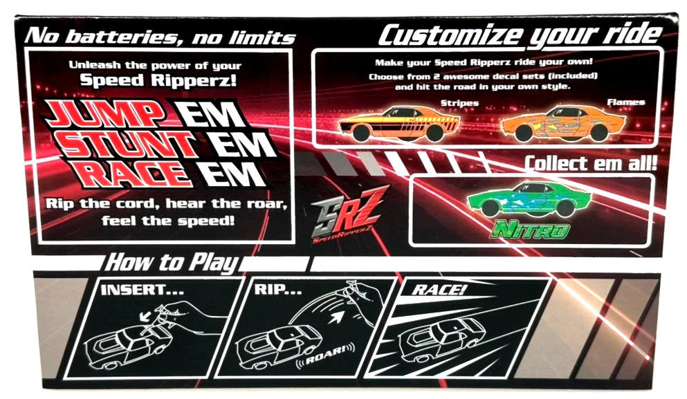 RIP CORD RACERS Speed Ripperz Zip ssp Camero GTO Car/Cycle Decals Sonic Sound