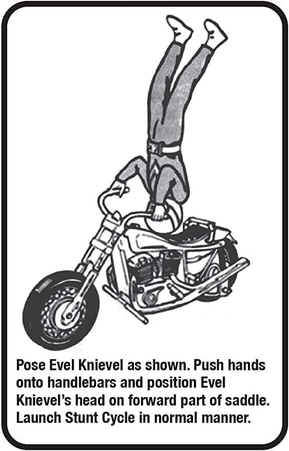 Evel Knievel Stunt Cycle Toy-Wind Up Energizer Launcher