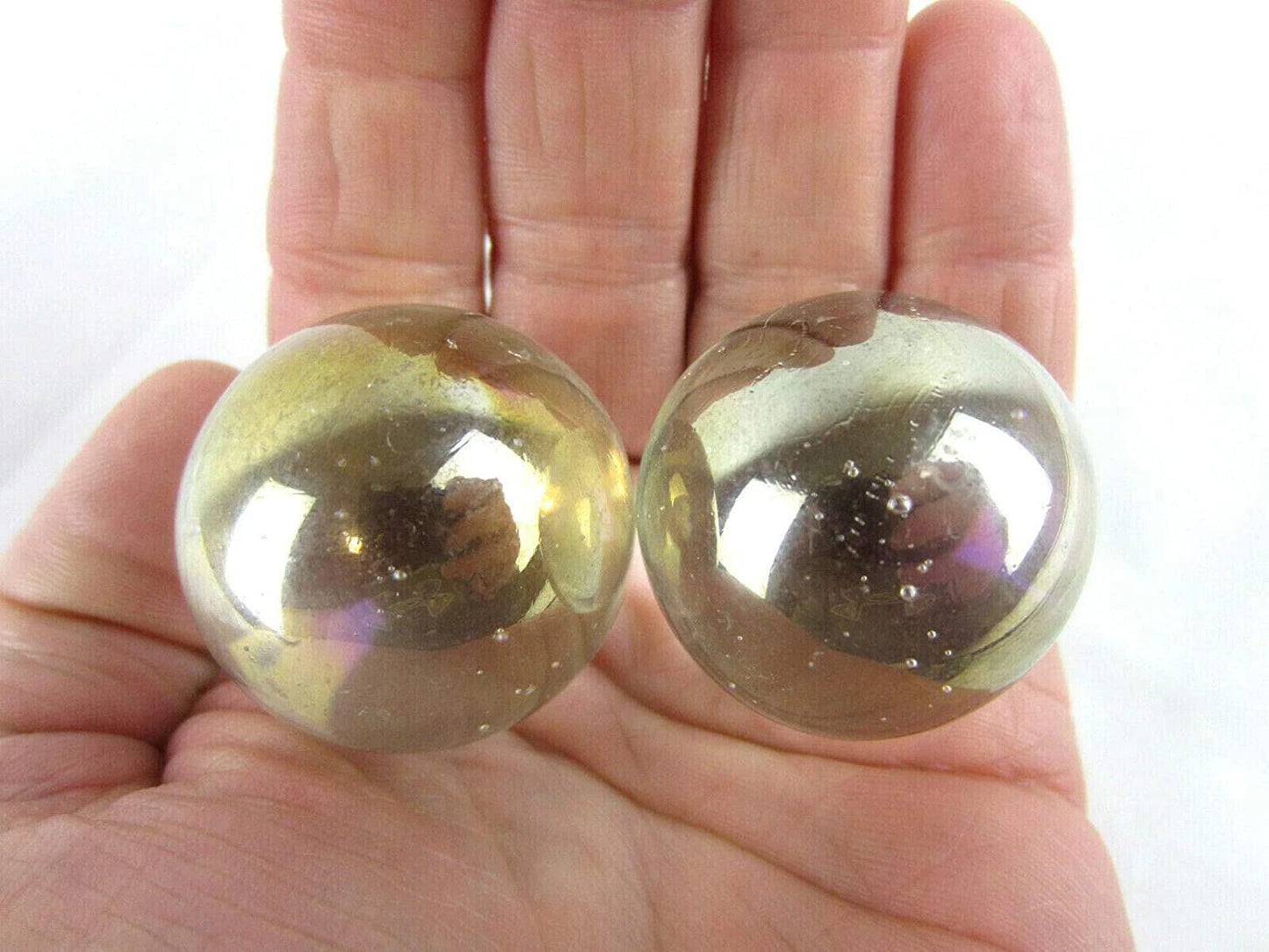 2 Boulders 35mm SOAP BUBBLE Clear Glass Marbles (Copy)
