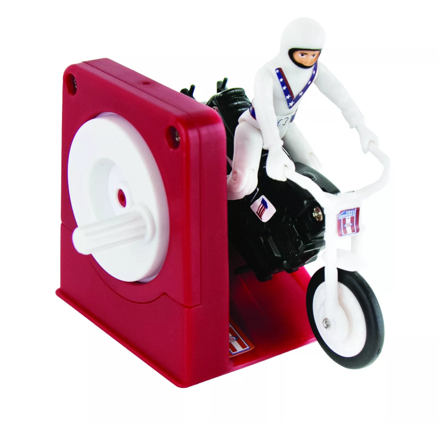 WORLDS SMALLEST Evel Knievel Stunt Cycle Toy- Energizer Launcher-Trail Bike