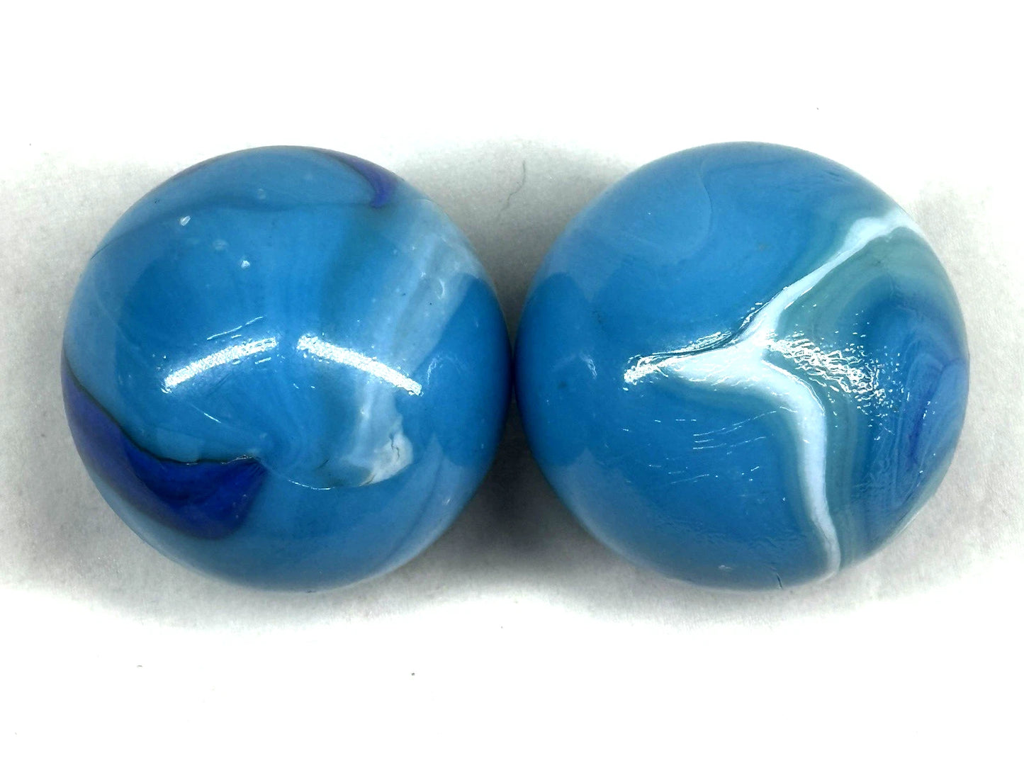 2 MAMMOTH 42mm ICE BLUE Glass Marbles