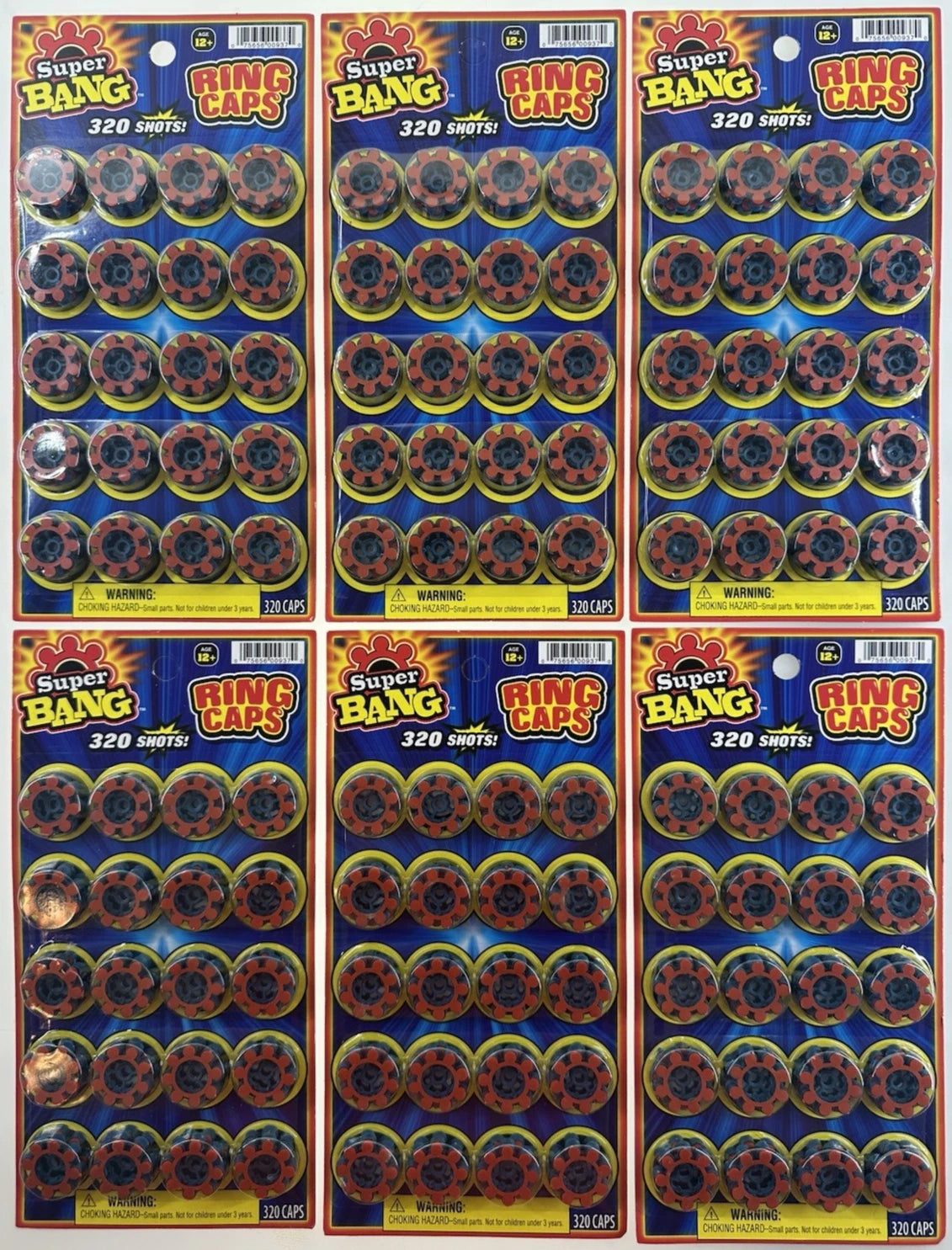 (6 Packs) 8 Shot SUPER BANG Plastic Ring Caps For Gonher Brand Guns - 1920 Total Shots