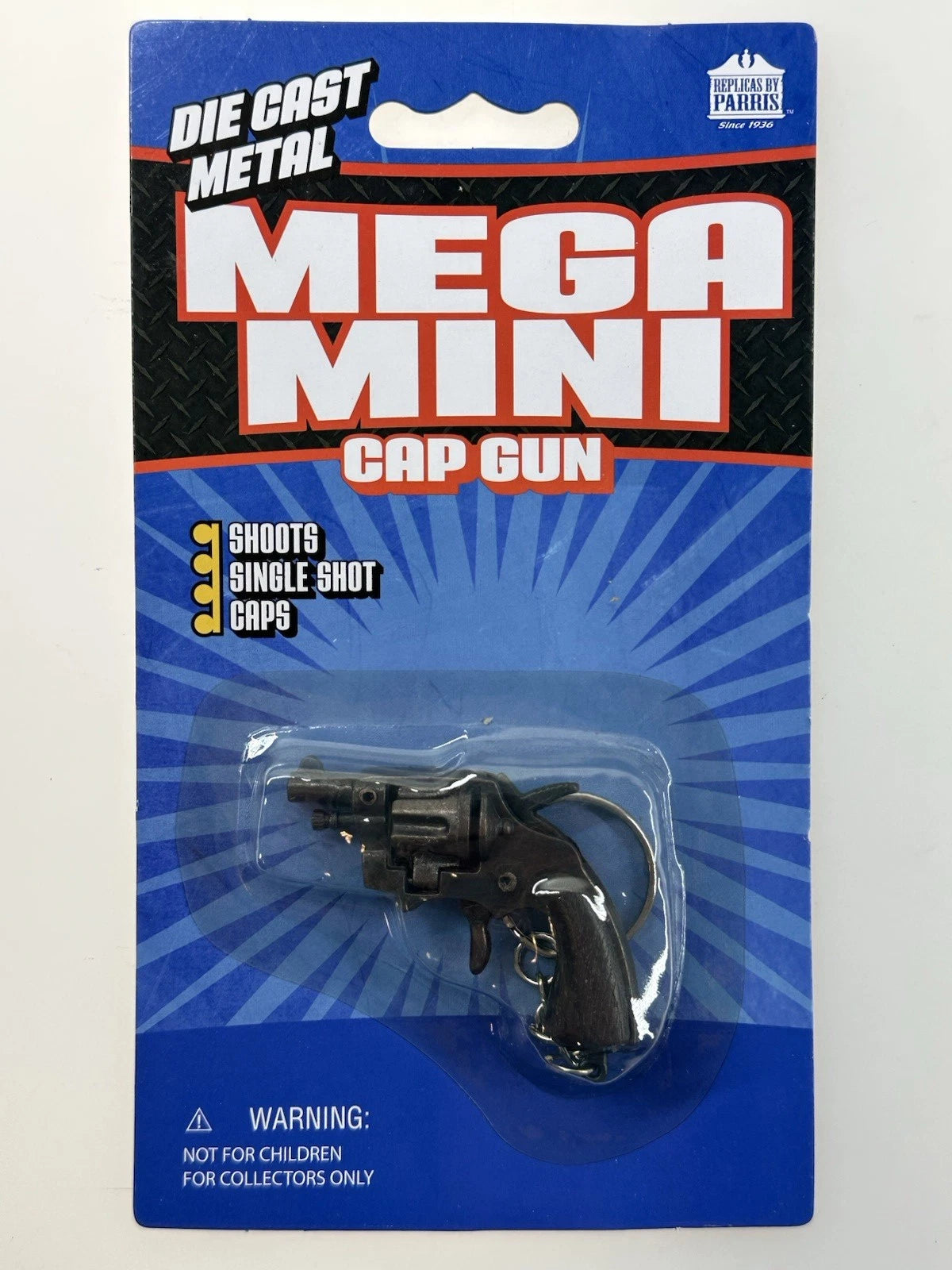 (lot of 6) MEGA MINI Cap Gun KeyChain Derringer,luger 9mm, 1911 Colt 45 Die-cast