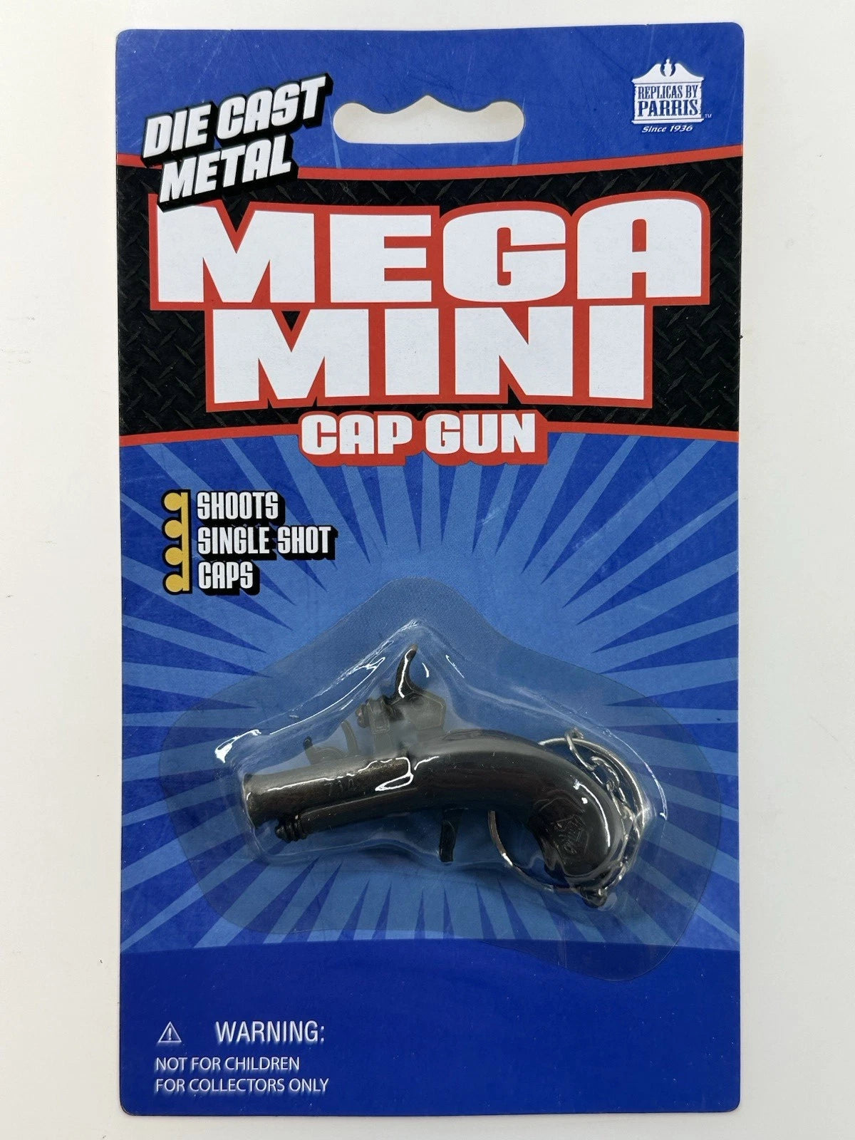 (lot of 6) MEGA MINI Cap Gun KeyChain Derringer,luger 9mm, 1911 Colt 45 Die-cast