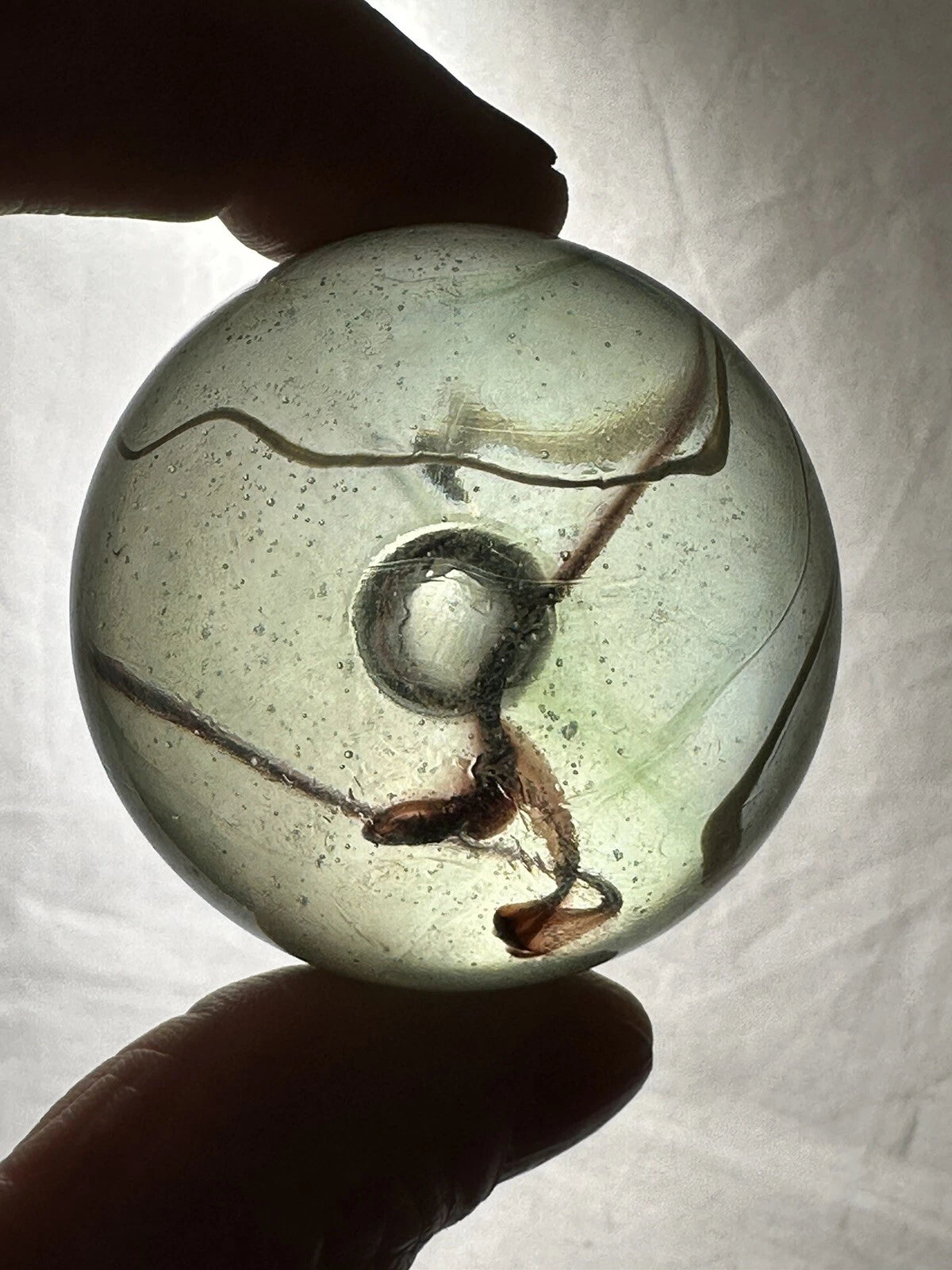 Toe Breaker 50mm (2") POLAR BEAR Brown/White Glass Marble (Copy)