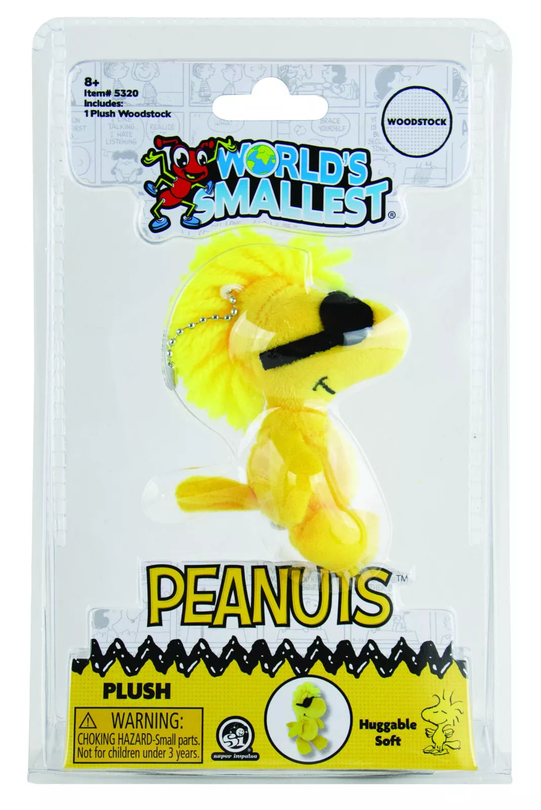 (Set of 2) World's Smallest PEANUTS SNOOPY & WOODSTOCK Plush Keychain Figures