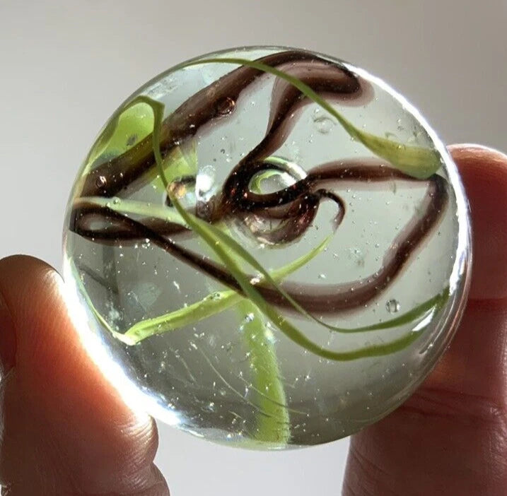Toe Breaker 50mm (2") COMMANDO Green/Brown Glass Marble