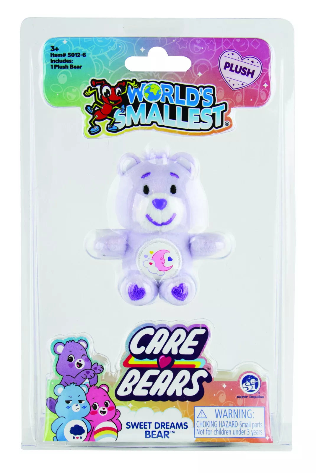(4) World's Smallest CARE BEARS #6 Plush Birthday, Polite, Heartsong, Sweet Dreams