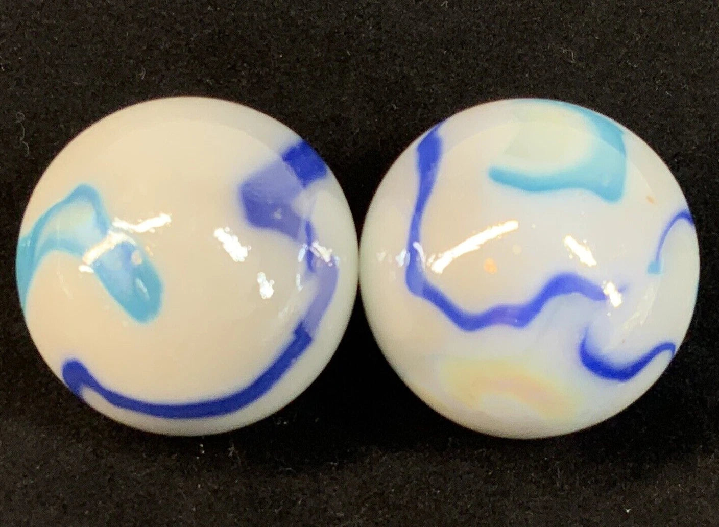 2 BOULDERS 35mm TIGER SHARK Glass Marbles