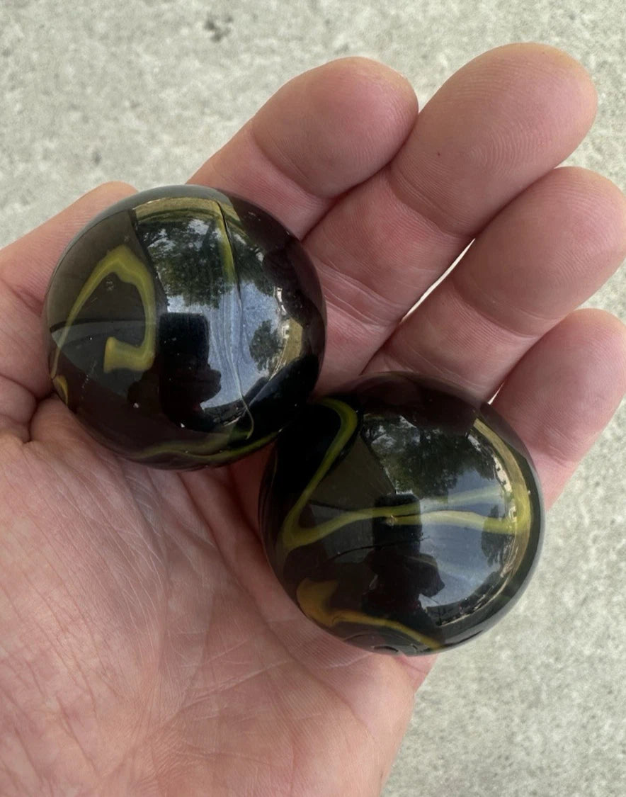 2 MAMMOTH 42mm POISON DART FROG Glass Marbles