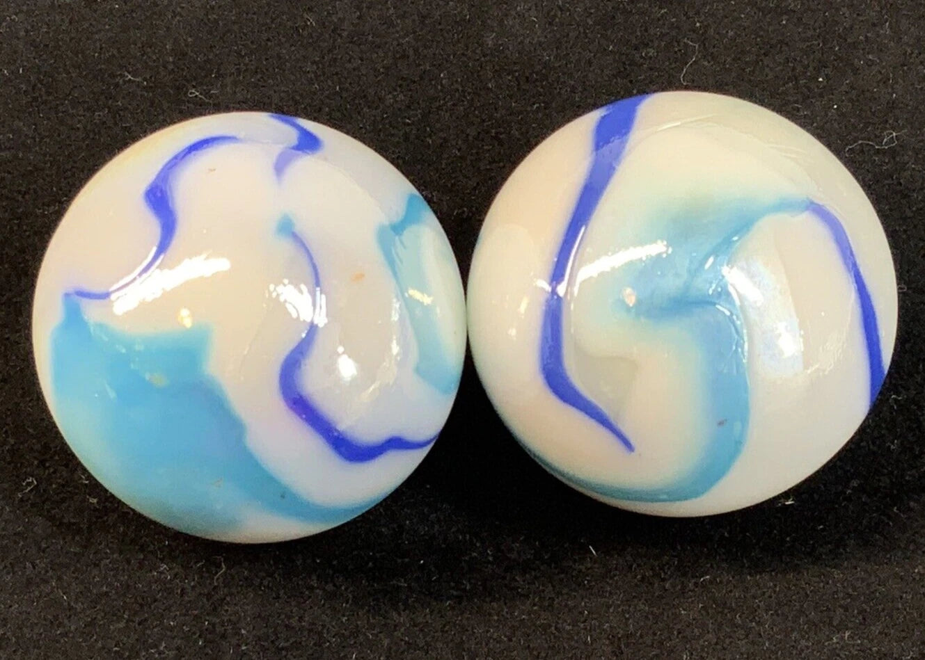2 BOULDERS 35mm TIGER SHARK Glass Marbles