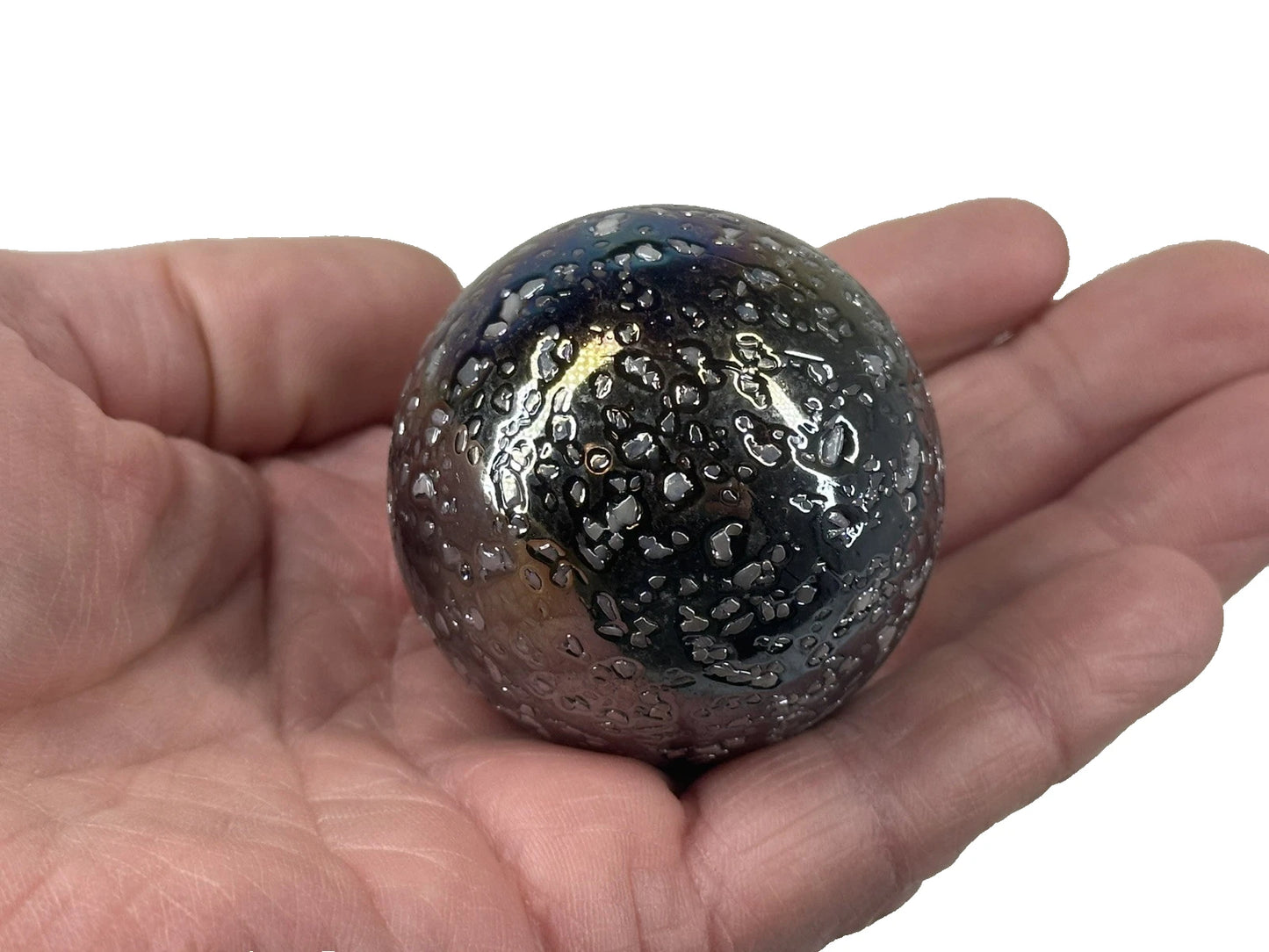 Toe Breaker 50mm (2") SNOWBALL Glitter Confetti Glass Marble