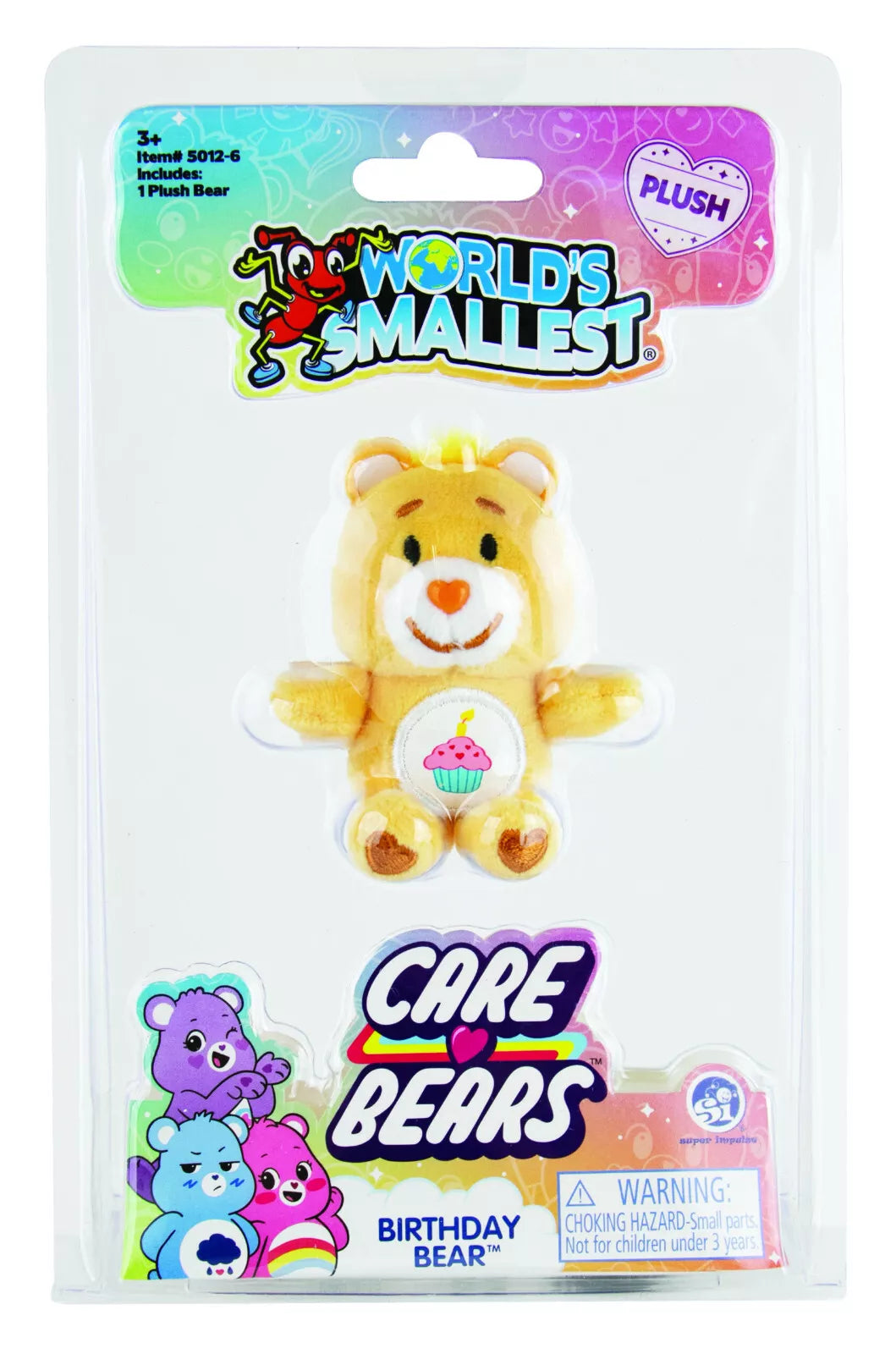 (4) World's Smallest CARE BEARS #6 Plush Birthday, Polite, Heartsong, Sweet Dreams