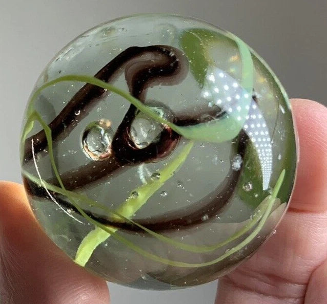 Toe Breaker 50mm (2") COMMANDO Green/Brown Glass Marble