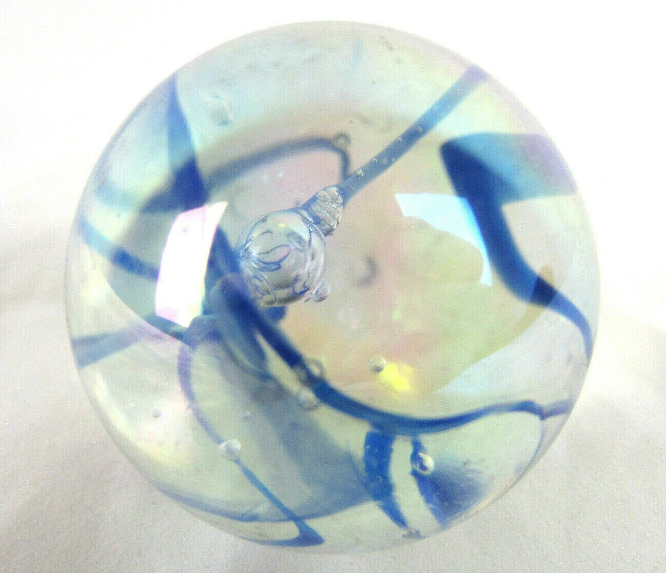 Toe Breaker 50mm (2") BLUE SPAGHETTI Glass Marble