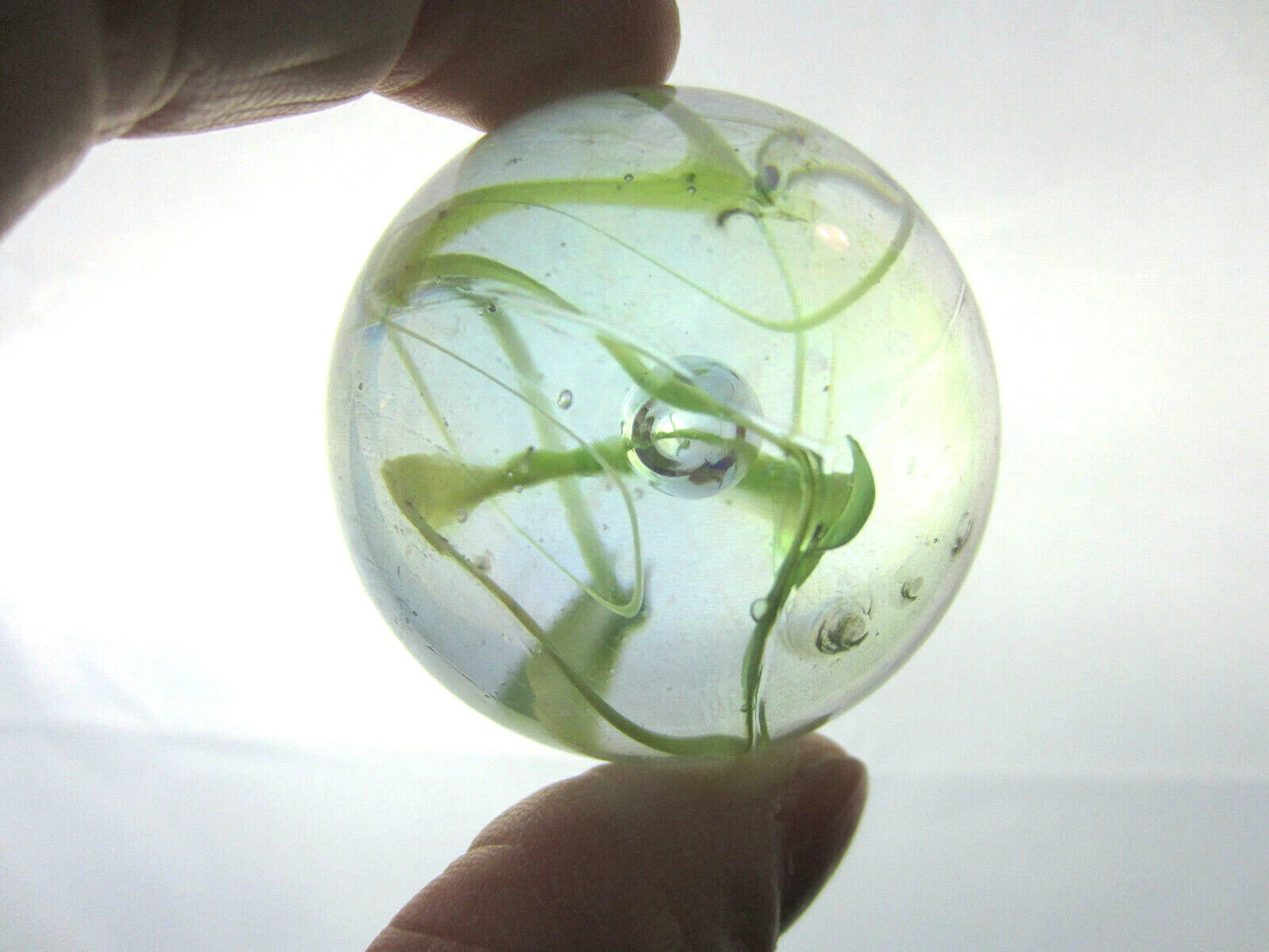 Toe Breaker 50mm (2") GREEN SPAGHETTI Glass Marble