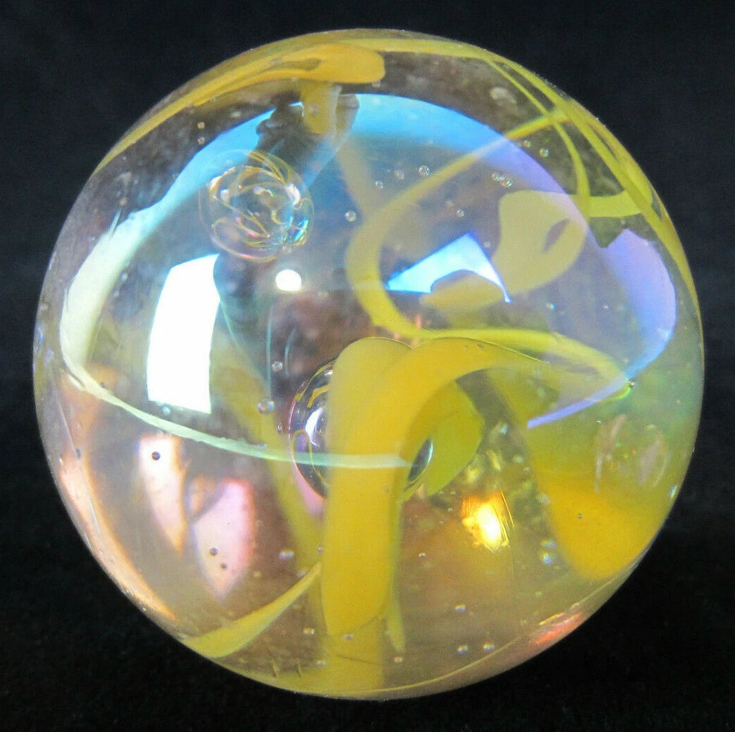 Toe Breaker 50mm (2") YELLOW SPAGHETTI Glass Marble