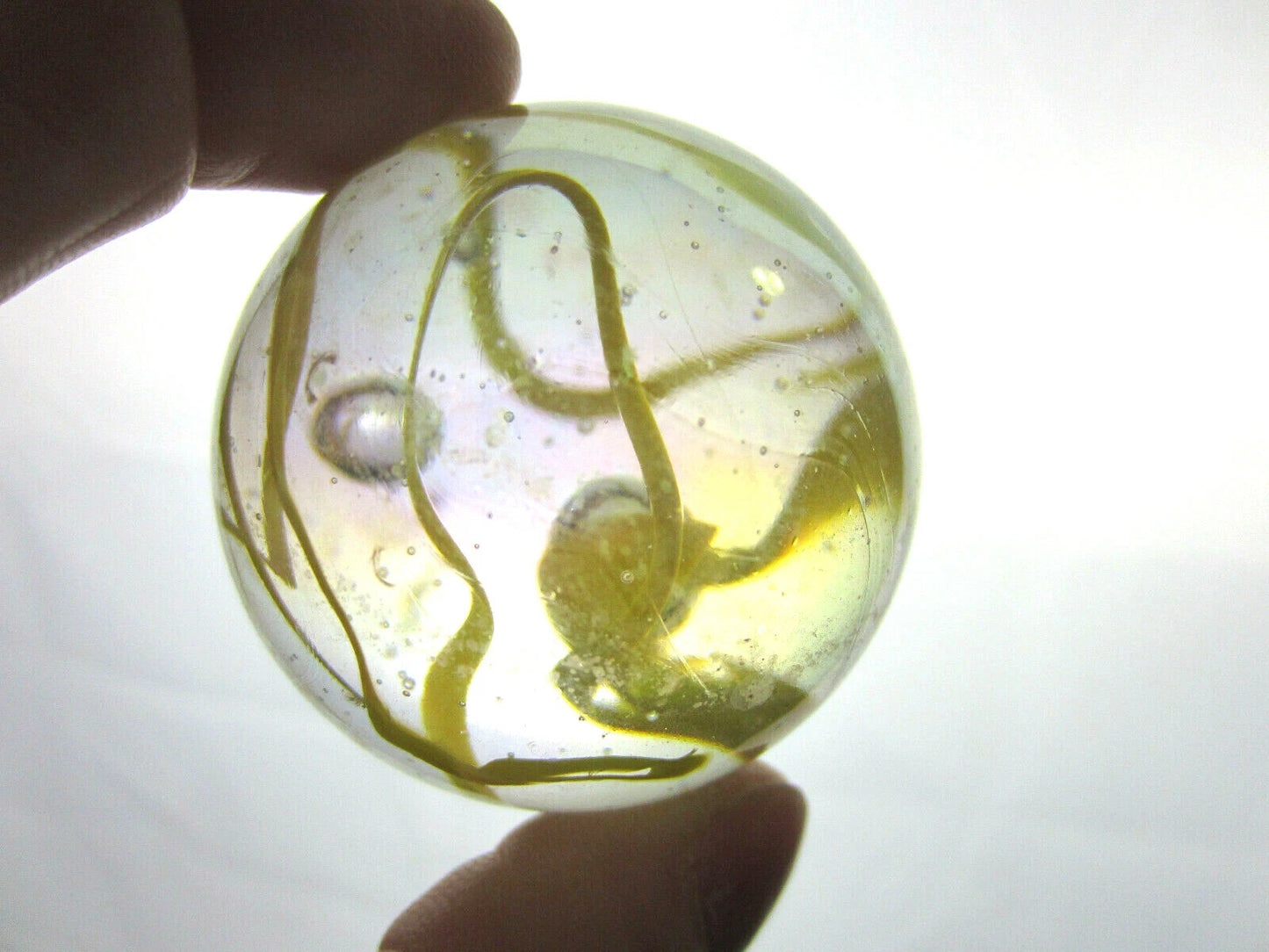 Toe Breaker 50mm (2") YELLOW SPAGHETTI Glass Marble