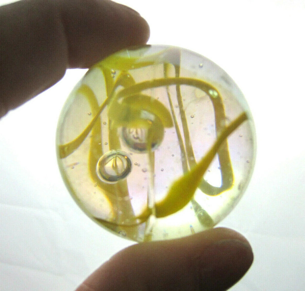 Toe Breaker 50mm (2") YELLOW SPAGHETTI Glass Marble