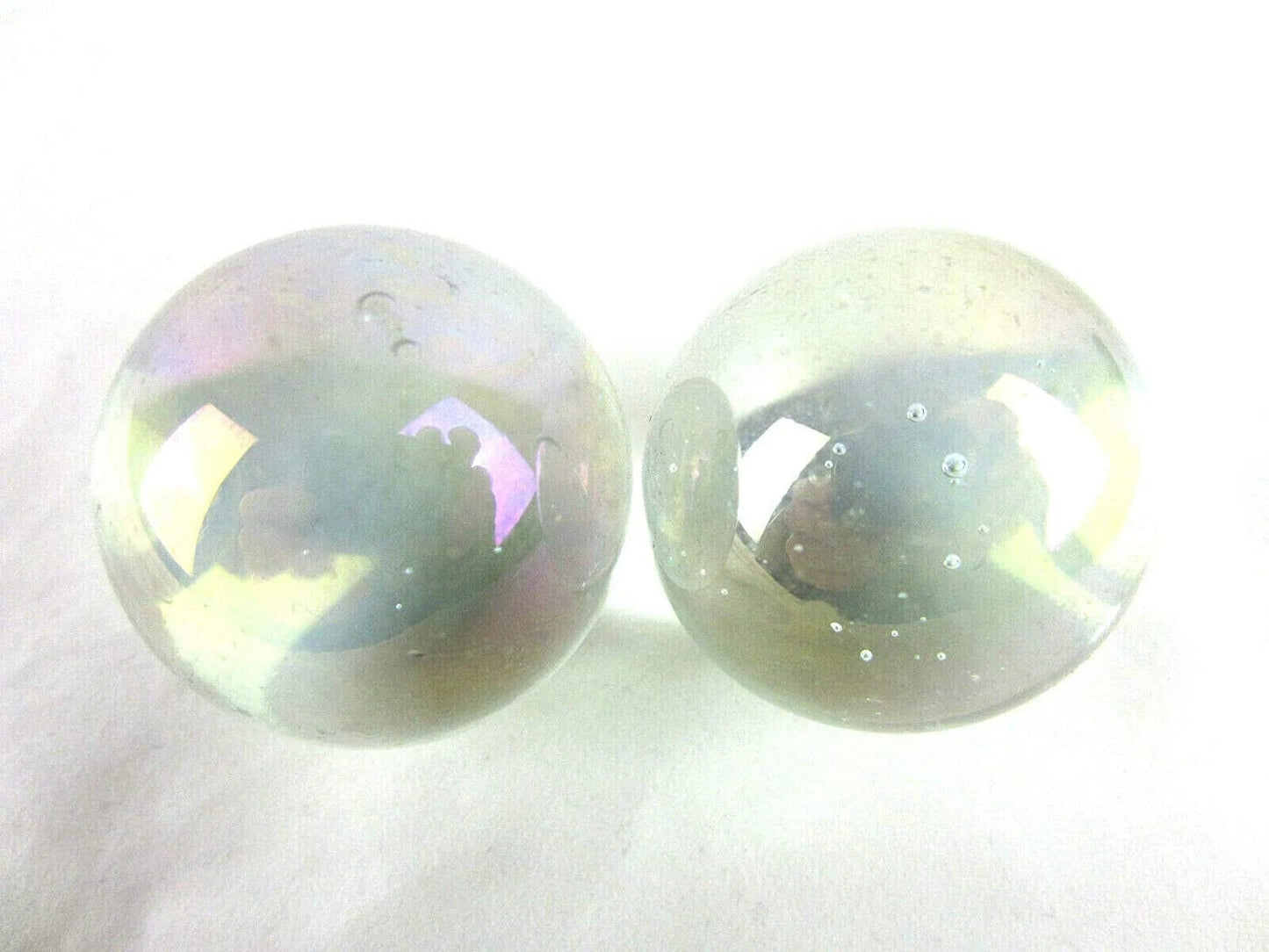 2 Boulders 35mm SOAP BUBBLE Clear Glass Marbles