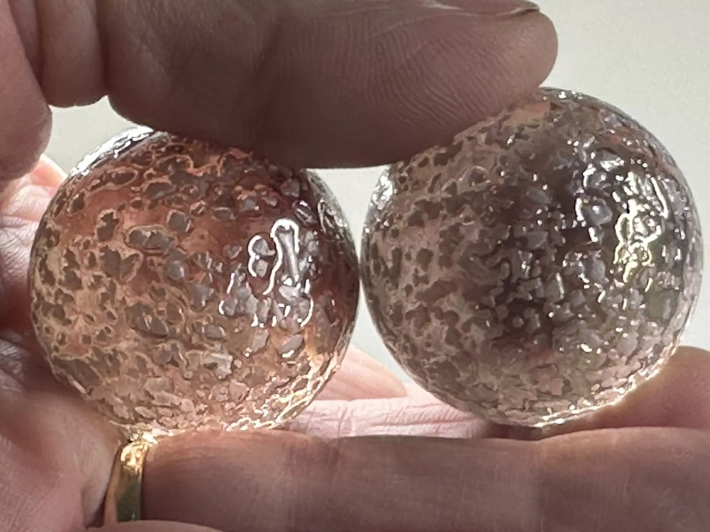 2 BOULDERS 35mm SNOWBALL Glass Marbles