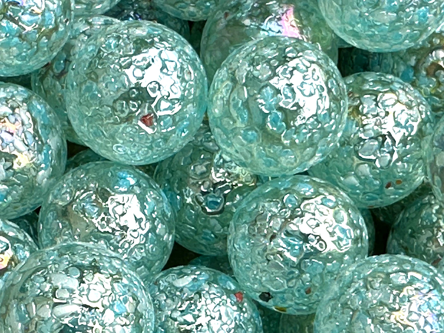 (Lot of 5) SNOWFLAKE Clear/Blue Confetti Swirl Glass Marbles 22mm (7/8 inch) SHOOTER Taw Lot