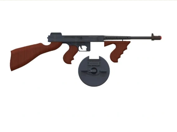 TOY GANGSTER TOMMY GUN Thompson Sub Machine WWII Army Al Capone Cap Capgun RARE