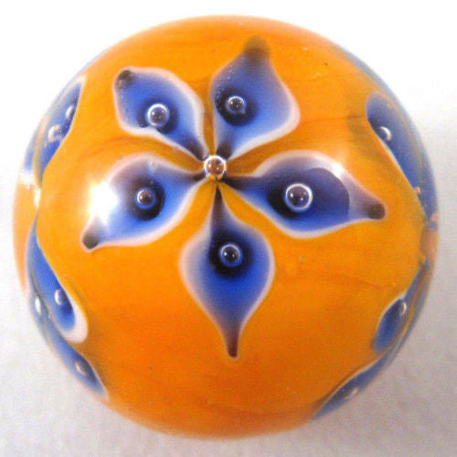 MORNING GLORY Handmade Art Glass Collector Marble~22mm