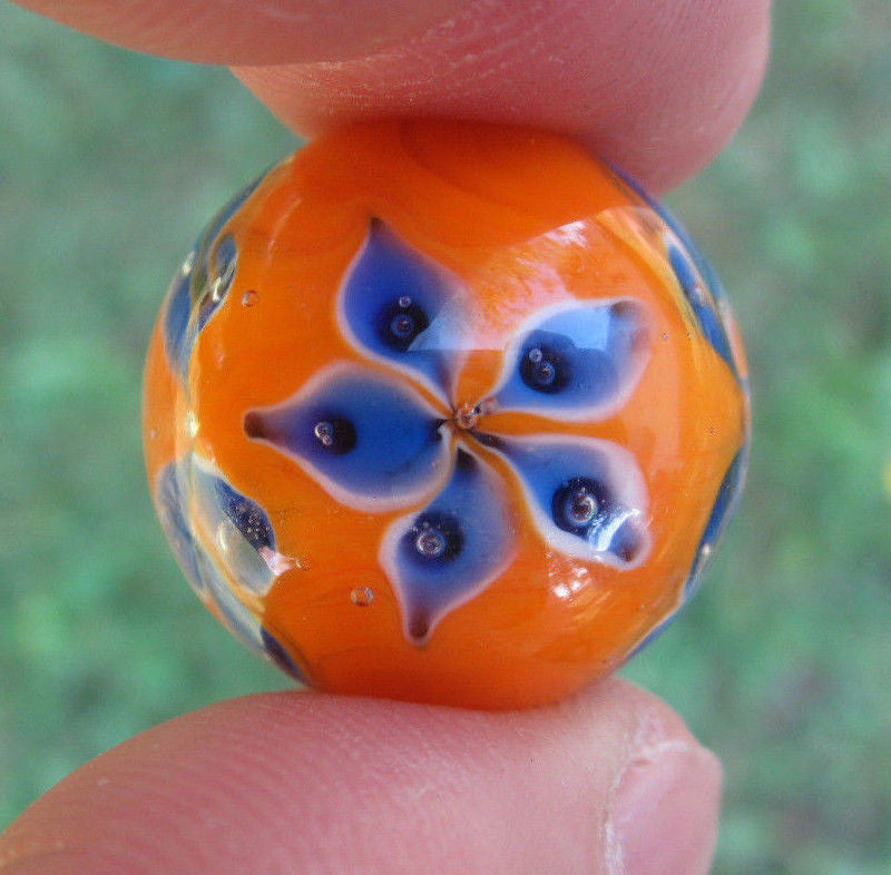 MORNING GLORY Handmade Art Glass Collector Marble~22mm