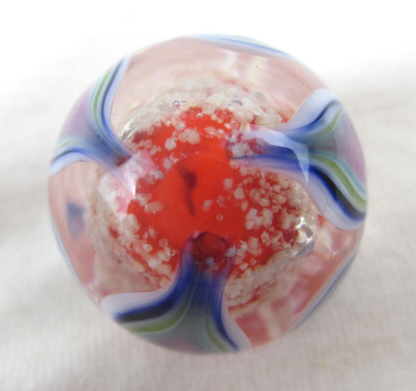 NAMASTE Handmade Art Glass Collector Marble~22mm~Glow in the Dark