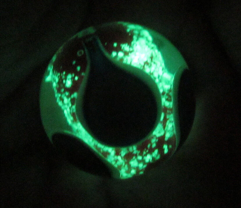 NAMASTE Handmade Art Glass Collector Marble~22mm~Glow in the Dark