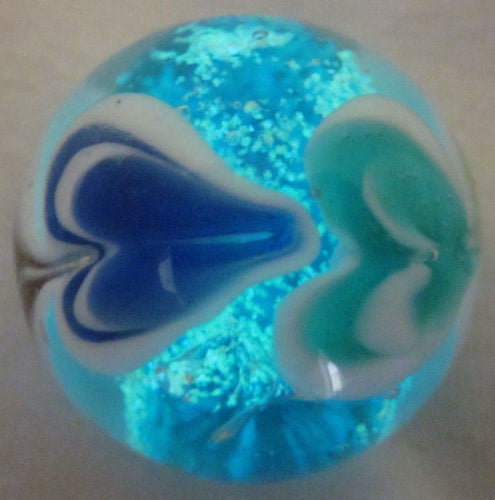 WAVE BREAKER Handmade Art Glass Collector Marble~22mm~Glow in the Dark