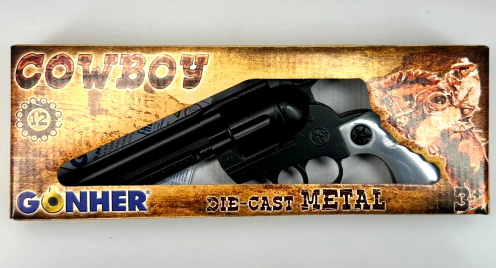 12 Shot PEACEMAKER Black-Pearl Grips Cap Gun Gonher Spain (121/6)