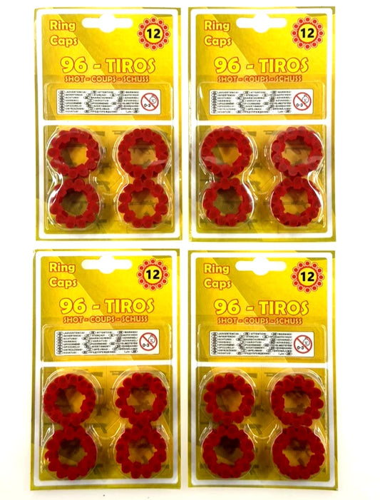 (4 packs) 12 SHOT RING CAPS 384 shots for GONHER capguns