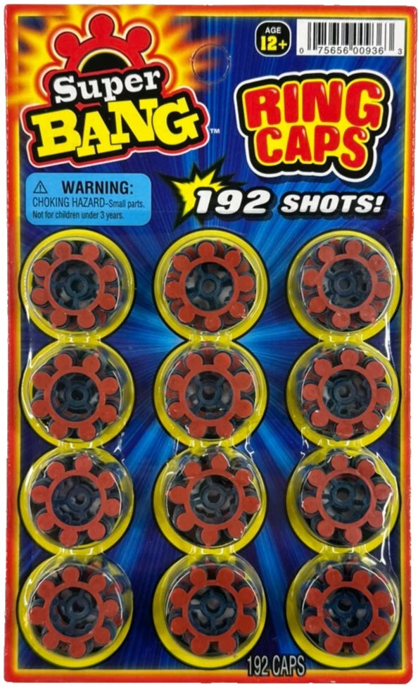 (6 Packs) 8 Shot SUPER BANG Plastic Ring Caps For Gonher Brand Guns - 1152 Total Shots
