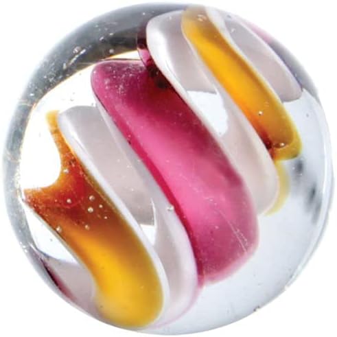Helter Skelter (set of 3) 16mm Handmade art glass clear swirl Tornado Twist Marbles ball