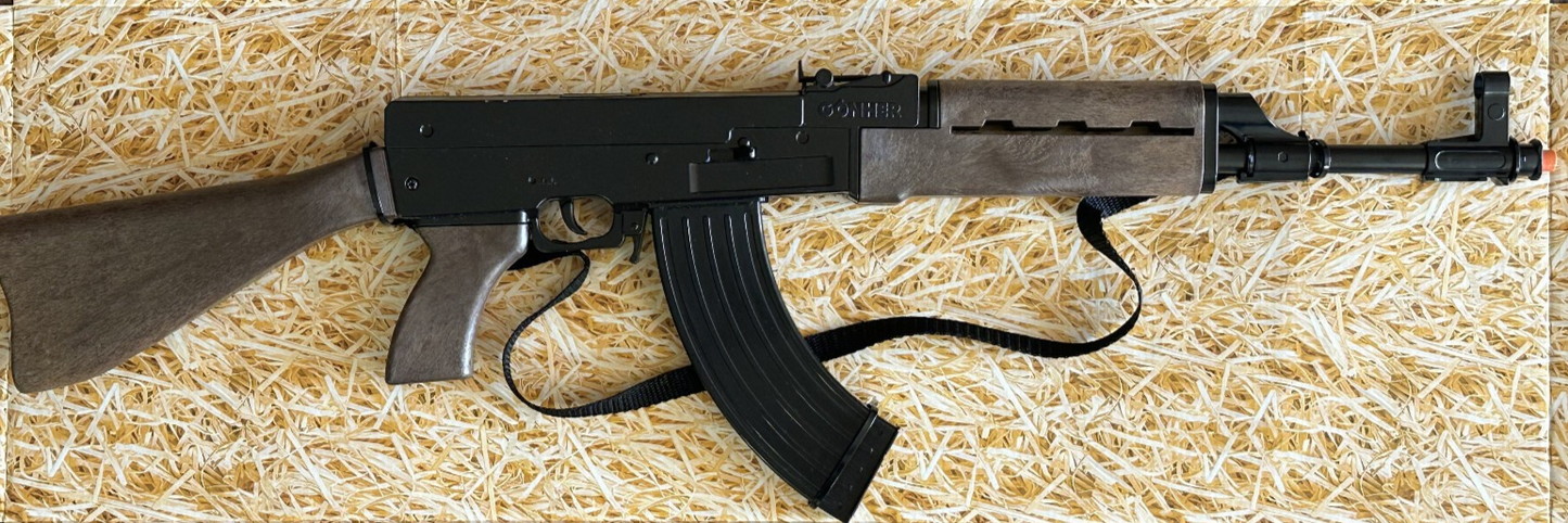 TOY Cap Gun AK-47 Russian Assault Rifle Kalashnikov AR Metal Gonher Spain Capgun