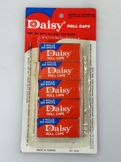 Vintage 1980's DAISY BB gun Brand PAPER ROLL CAPS (25 Rolls - 1250 Shots) Sealed Box NOS
